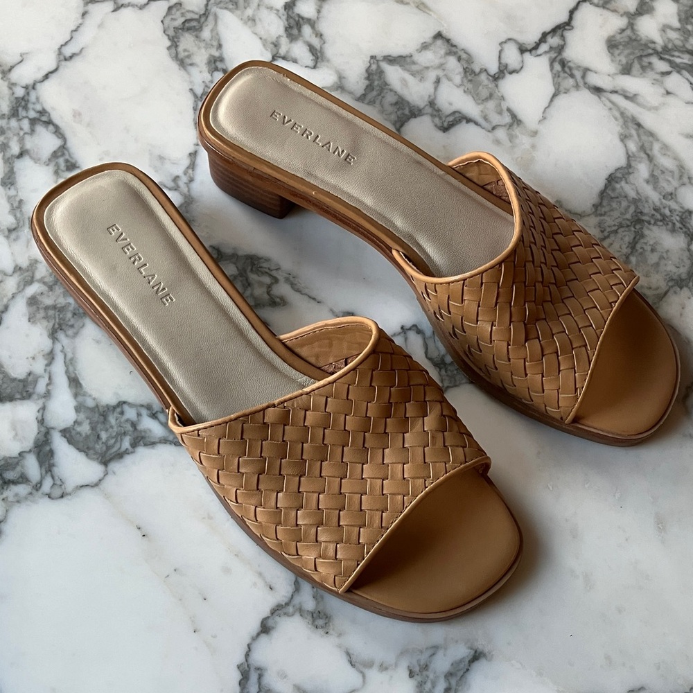 Everlane Tan Woven Slide City Sandals size 9.5